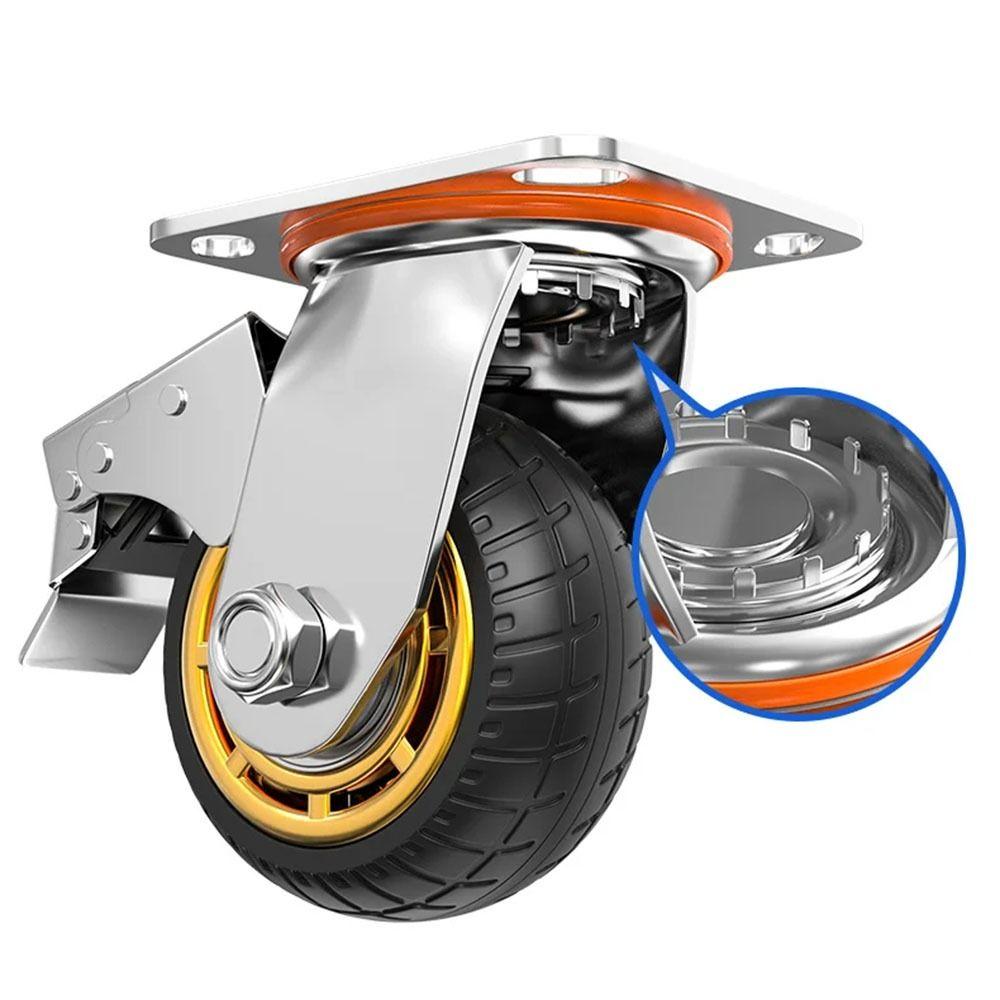 Wear Resistant Furniture Caster Noiseless Roller Wheel Swivel Caster Tire Trolley Chair Mover