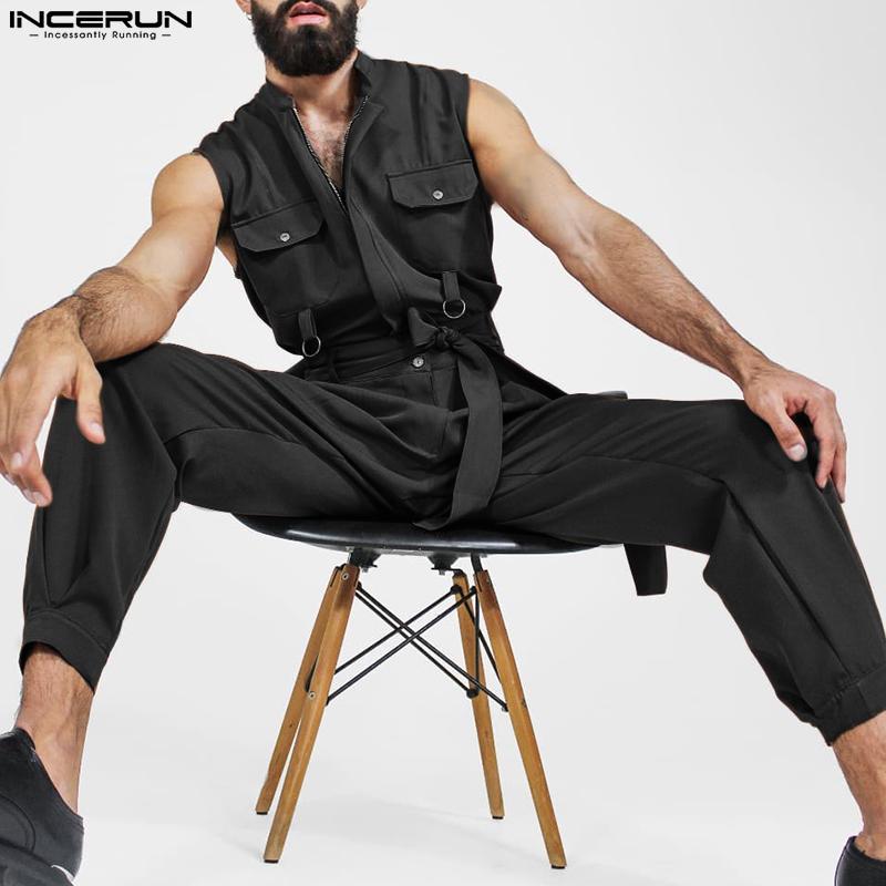 Купить INCERUN Мужской модный комбинезон без рукавов, длинные брюки ...