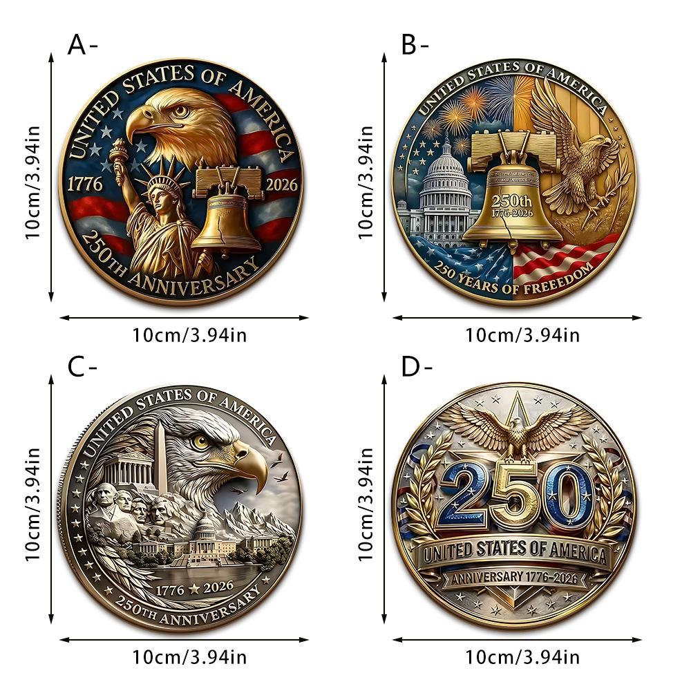 Independence Day USA 250th Anniversary 2D Wooden Coffee Mug Coaster Set Heat Resistant Non-Slip Cup Mat
