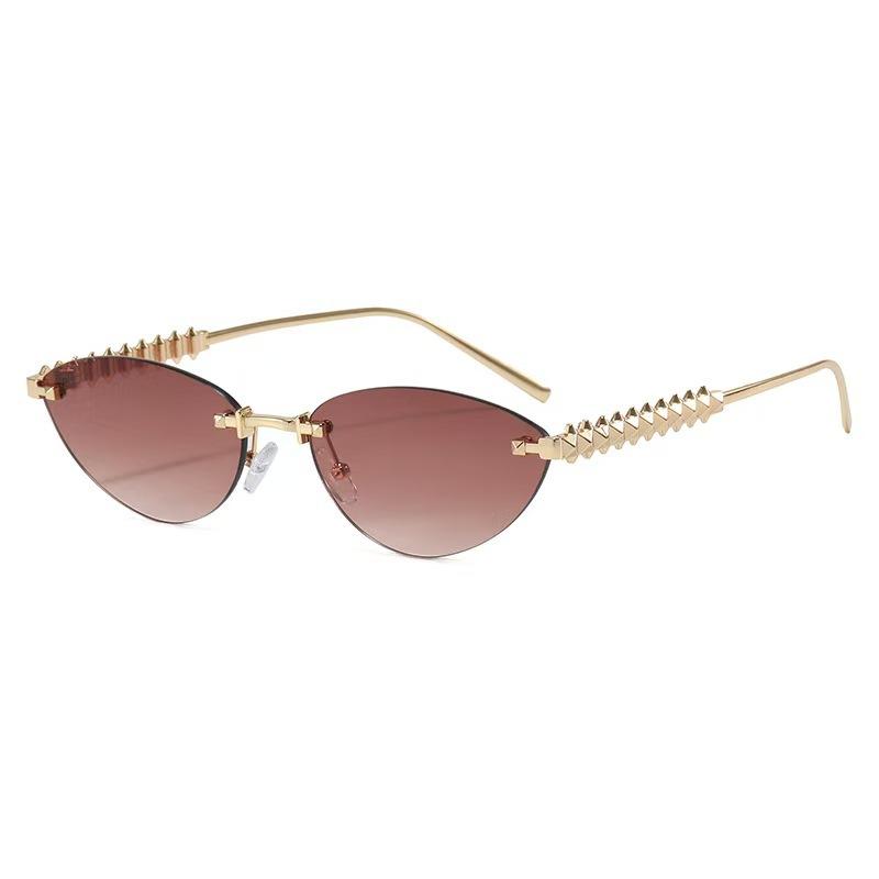 Fashion Stylish Sunglasses Women Cat Eye Shape Rimless Uv Protection Women'S Sun Glasses High Quality Men Sunglass