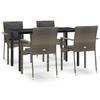 VidaXL Garden Dining Furniture and Cushions 5 Pcs Black and Grey 3185115