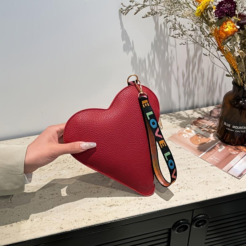 Damen Mode Liebe Clutch - Mini Niedlich Lässig Handgelenktasche, Valentinstagsgeschenk, Lässiger Stil, Kein Druck, Kantenfarbe, Nicht Waschen