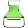 Folding Sun Lounger Green 190 X 57 X 81 Cm Oxford