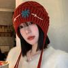 Bohemian Fringed Knitted Headgear Women'S Autumn And Winter Christmas Style Versatile Pullover Hat Showing Face Small Wool Hat Tide