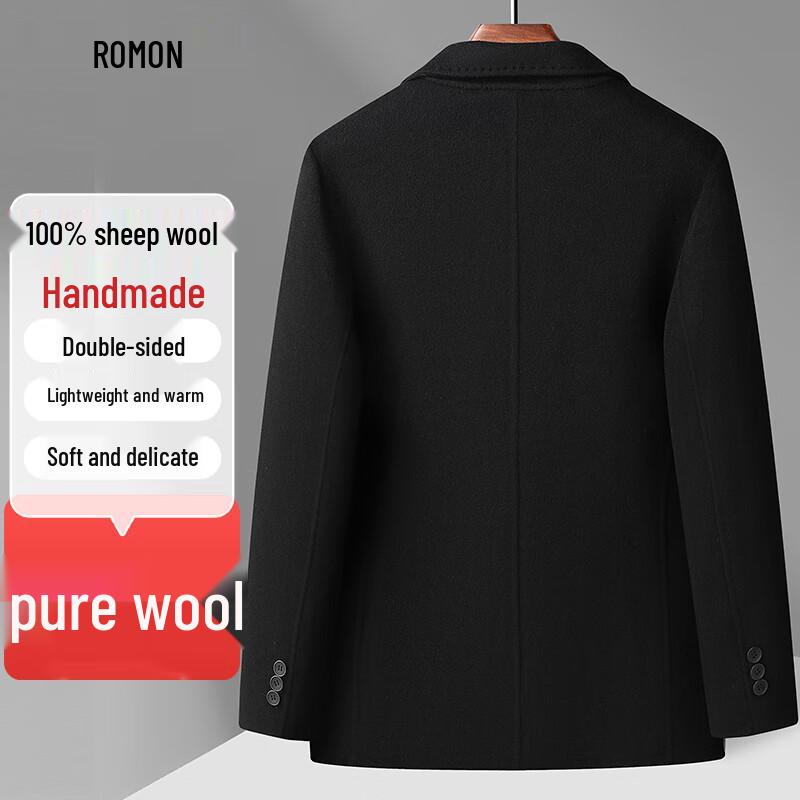 Men's 100% Wool Double-Faced Business Casual Blazer
