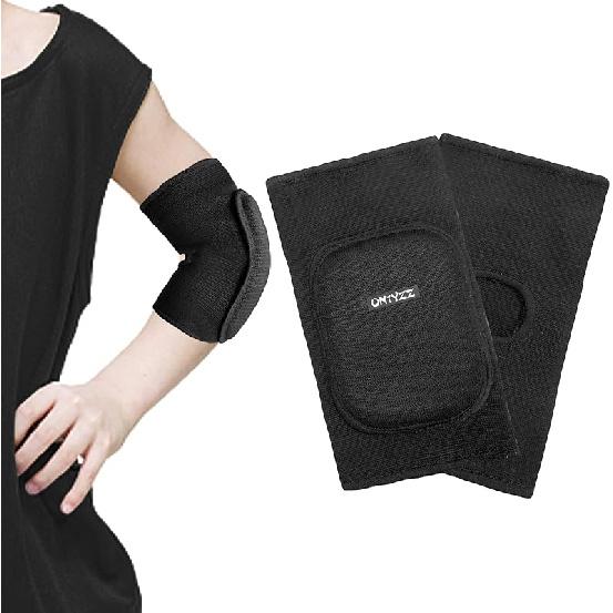 ONTYZZ Kids Elbow Pads Breathable Arm Stretchy Cotton Elbow Pads Elbow Protector for Skiing, Skating, Volleyball, Cycling Sports Safety Gear Black-YS