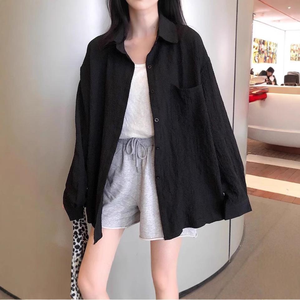 Women's Summer UV Protection Ice Silk Cardigan – Loose Fit, Breathable, Solid Color, Long-Sleeve, Plus Size