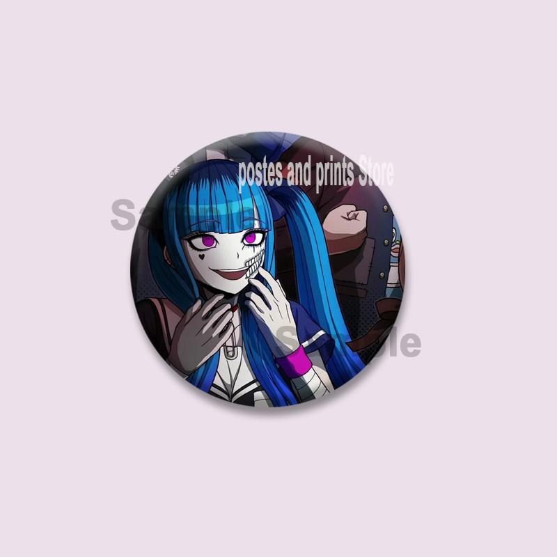 Anime Game Series The Hundred Line Last Defense Academy Badge Cartoon Round Brooch Pins on Backpack Hat Accessories Jewelry Gift