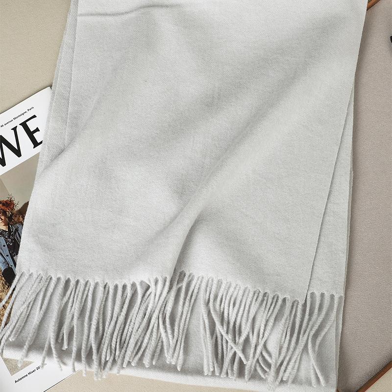 Kaffee Schal für Damen Lange Warme Kaschmirschals Winter Hijab Einfarbig Damen Stola Wickel Weiblich Pashmina Bandana Kopftücher