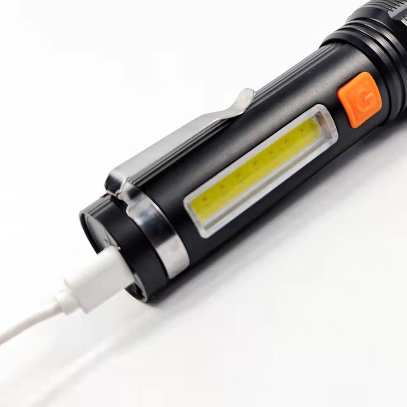 Compact 18650 Waterproof Super Bright Camping Flashlight Waterproof Emergency Small Mini Torch With Cob