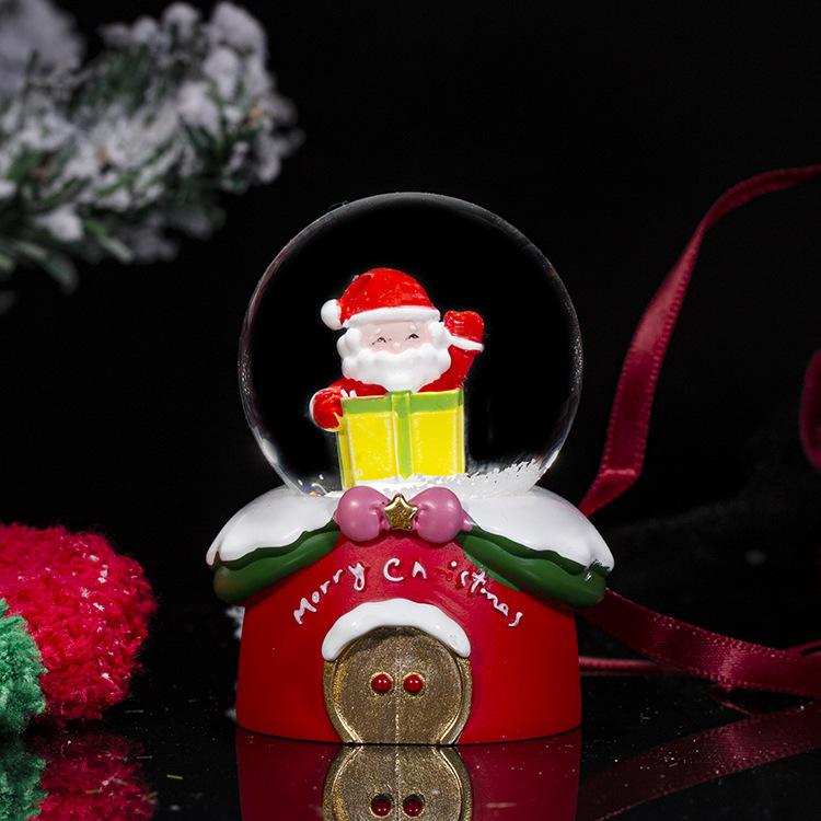

Claus Santa Luminous Trumpet Crystal Ball Christmas Eve Night Light Cell Button StyleC