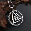 Vintage Viking Dragon Pendant Punk 316L Stainless Steel Vikings Valknut Necklace for Men Domineering Jewelry