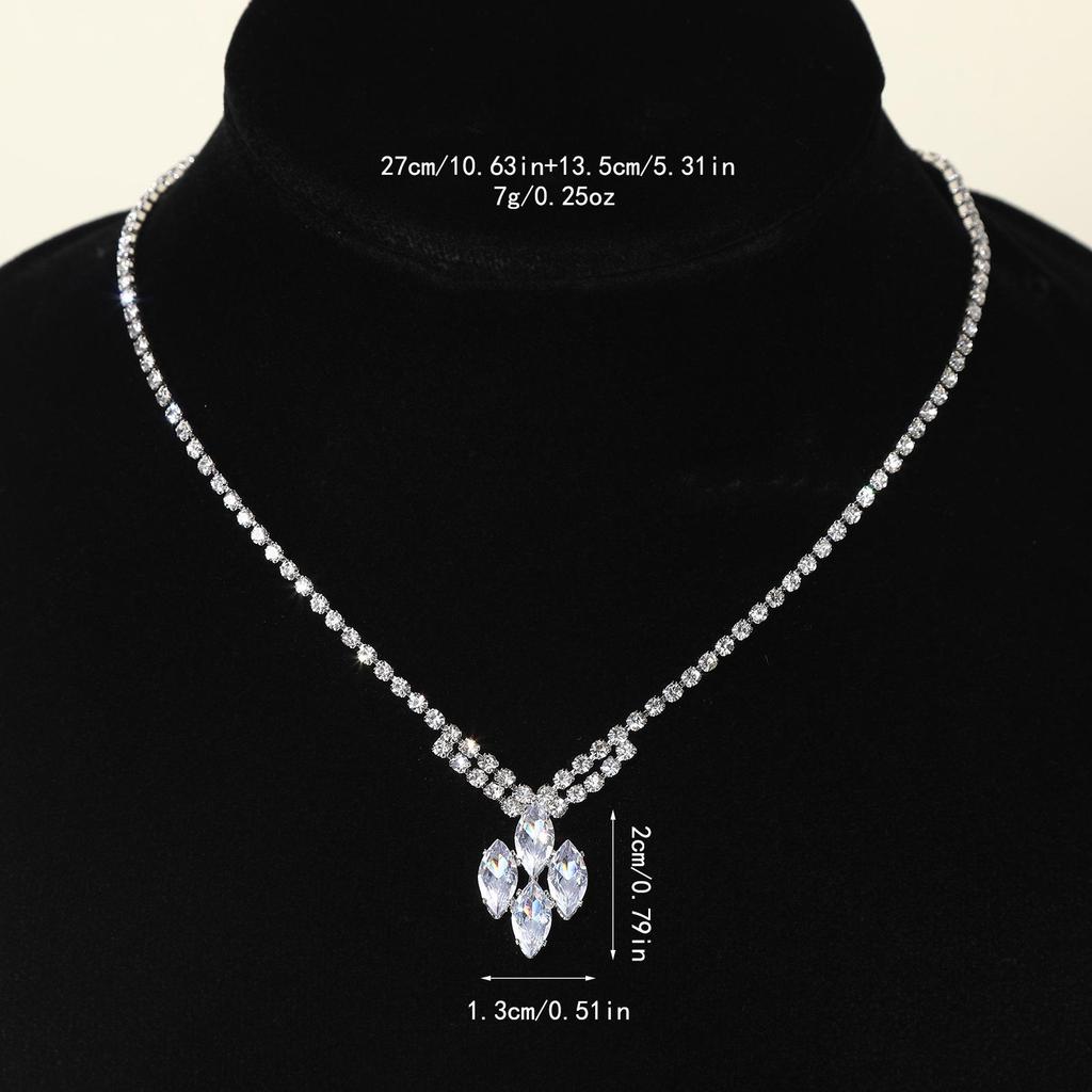 Hot Selling Bridal Necklace - Water Drop Zirconia Design with Diamond-Inlaid Details