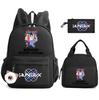 Cartoon Demon Hunters Printed Backpack Lunch Bag Pencil Case for Children Student Schoolbag Girl Kid Gift Women Travel Bag