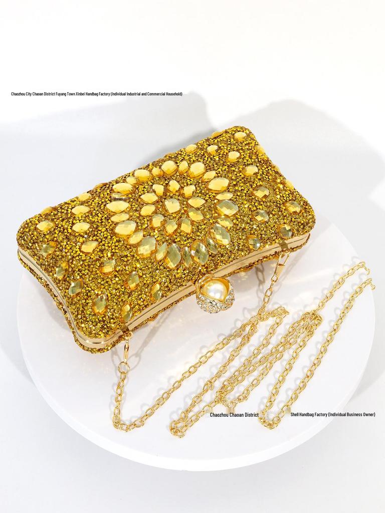 Kadın Elmas Taşlı Akşam Portföy Çantası