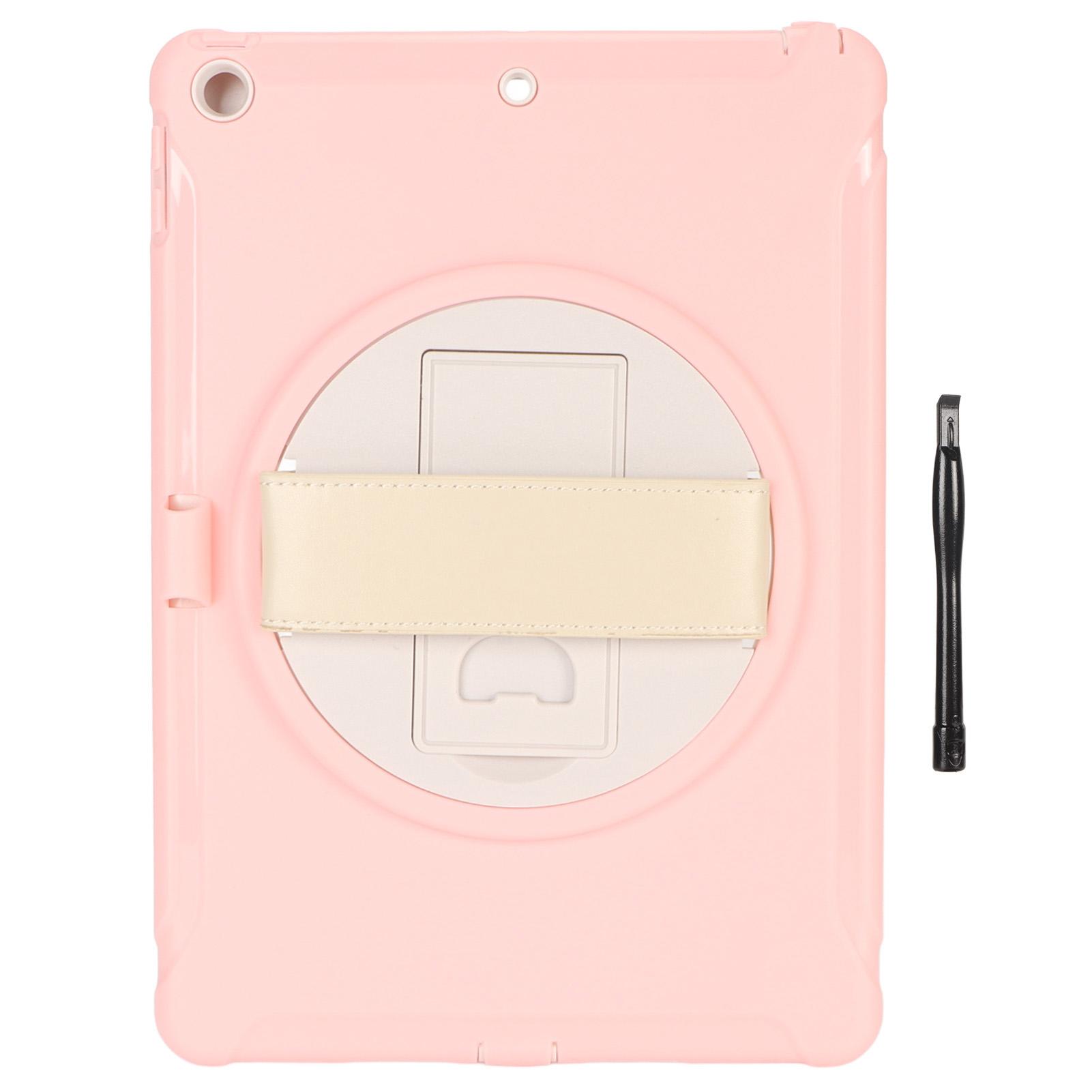 

Защитный чехол для планшета для IOS 10.2. Трехслойный прочный чехол для планшета с защитой от падения с ремешком на руку K Sakura Pink