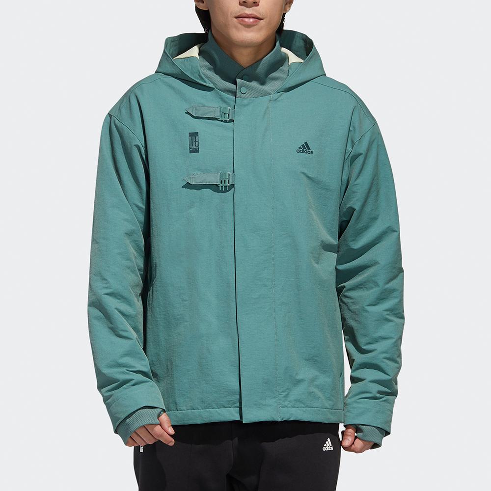 Adidas Sports-Style Hooded Jacket Men Jackets Emerald-Green GM4467