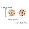 Fashion Colorful Snowflake Stud Earrings for Women Charm Rhinestone Snow Flower Earring Girls Christmas Holiday Party Jewelry