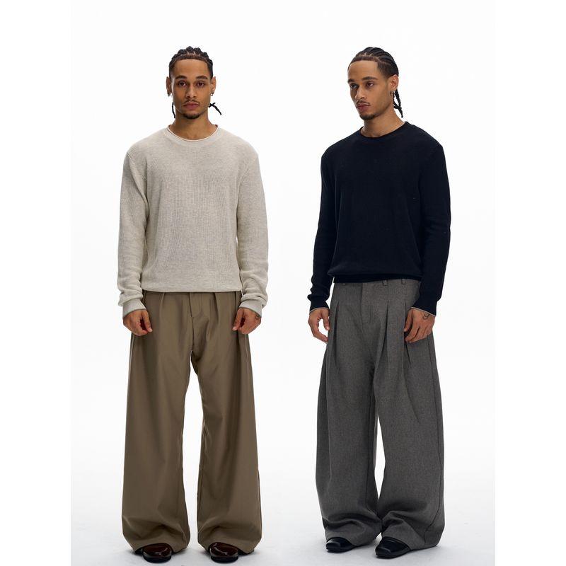 Kisko Minimalist Old Money Style Commuter Cleanfit Knit Long-Sleeve Unisex High-End Casual Base Shirt Top