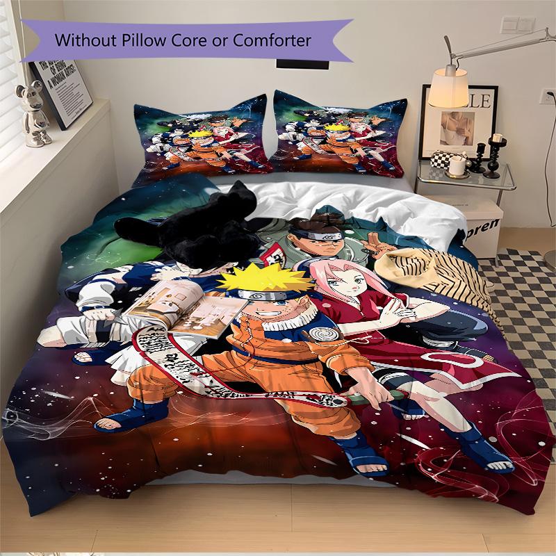 Naruto Team Adventure Print 3Pcs Bedding Setduvet Cover With 2 Bedropillowcase Home Birthday Gift