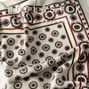Vintage Polka Dot Rice Brown Flower Silk Wool Silk Scarf Double-sided Printing Old Money Style Fashion Casual Silk Shawl Square Scarf