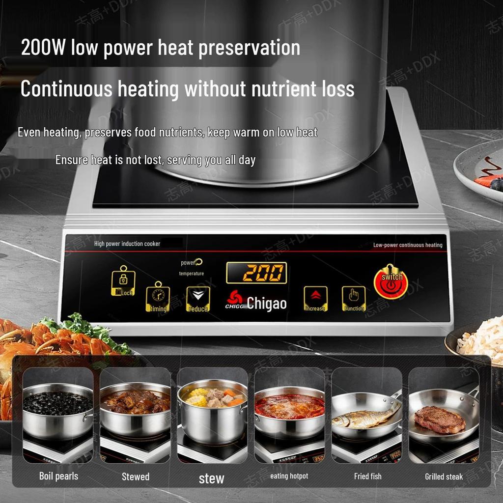 Zhigao 3500W Commercial Induction Cooker - High Power Stir-fry Model for Home and Restaurant Use