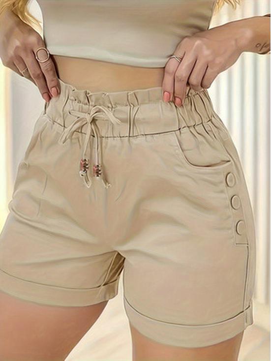 

2026 Women s High-Waist Quick-Drying Bell Pocket Casual Shorts - Spring/Summer Collection XL абрикосовый