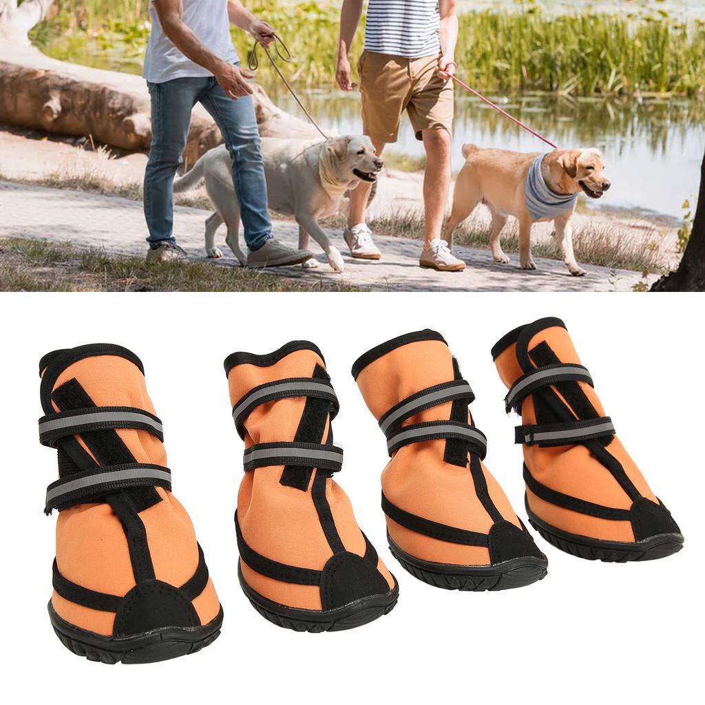 Dog Boots Waterproof Prevent Slipping Reflective   Outdoor Dog Shoes   Protector for Medium Large Dogs