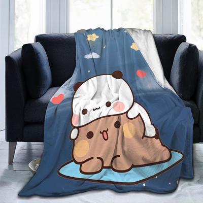 Bear Cartoon Cute Bubu Dudu Blanket Flannel Print Portable Ultra-Soft Throw Blanket for Home Travel Bedspread