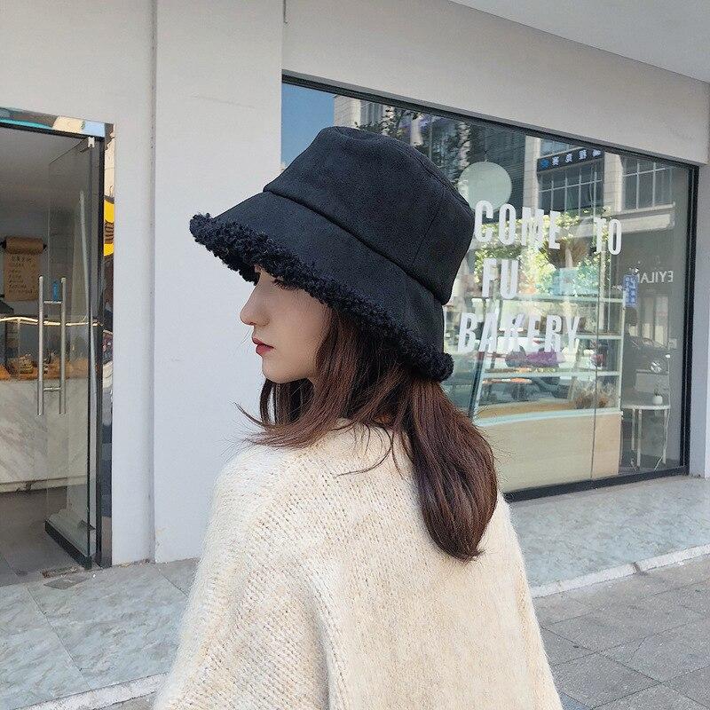 Women Winter Faux Fur Bucket Hat Ear 