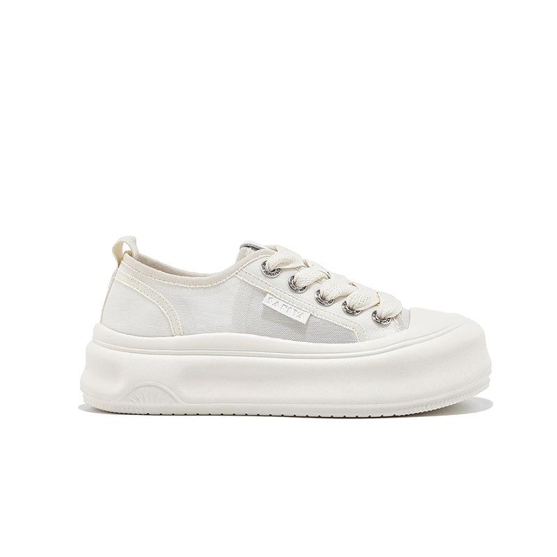 Thick Bottom Heightened Easy Wear Shoes Women's Summer New Fashion All-Matching Mesh Breathable Casual Sports Skate Shoes