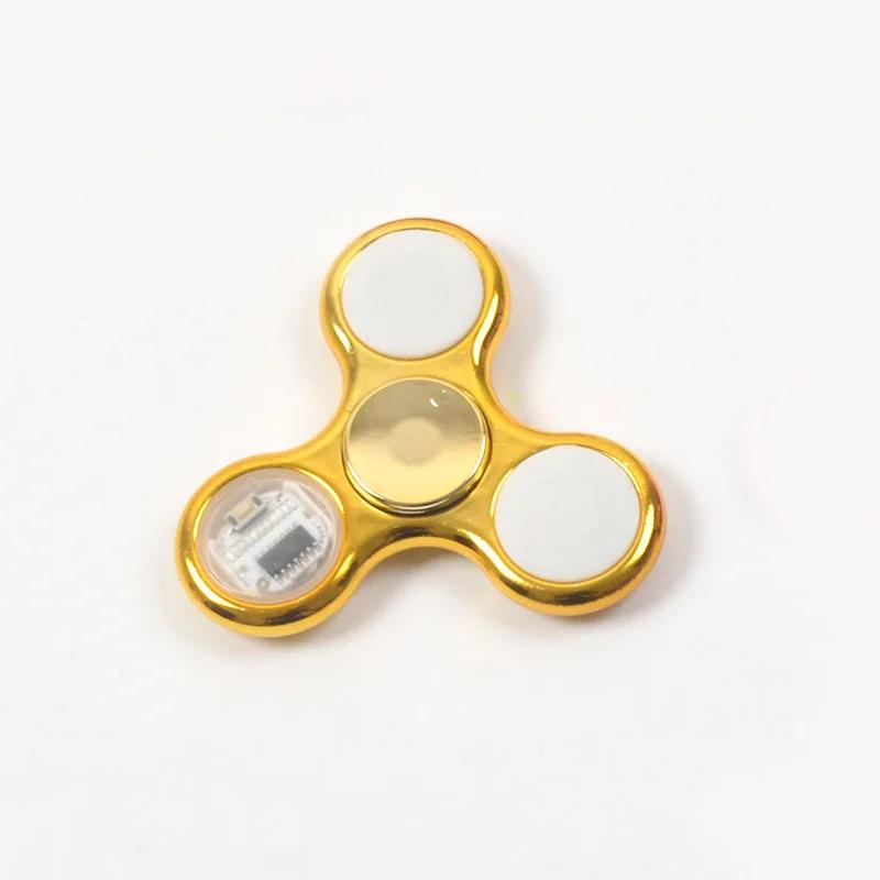 

Світний LED Fidget Spinner Ручний Дзиґа Дзиґа Пальцеві Іграшки для Зняття Стресу для Дітей Діти Світяться в Темряві Світло EDC Фігет Спінер жовтий