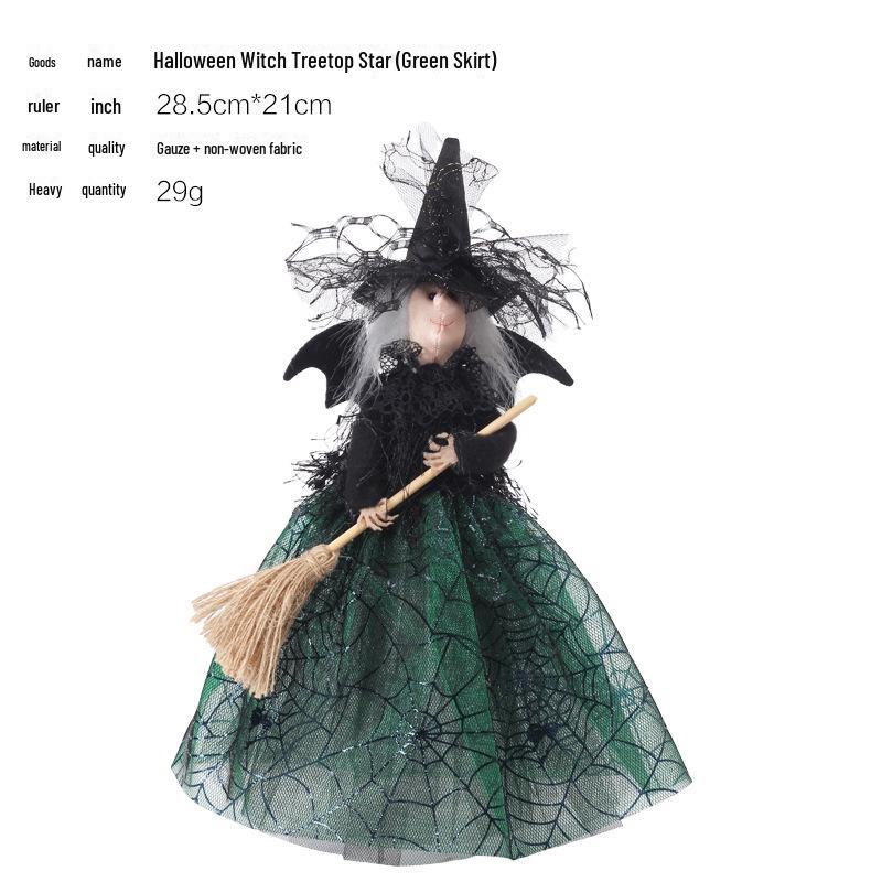 

Новая кукла-ведьма на Хэллоуин: Украшения и настольные украшения для фестиваля привидений зелёный