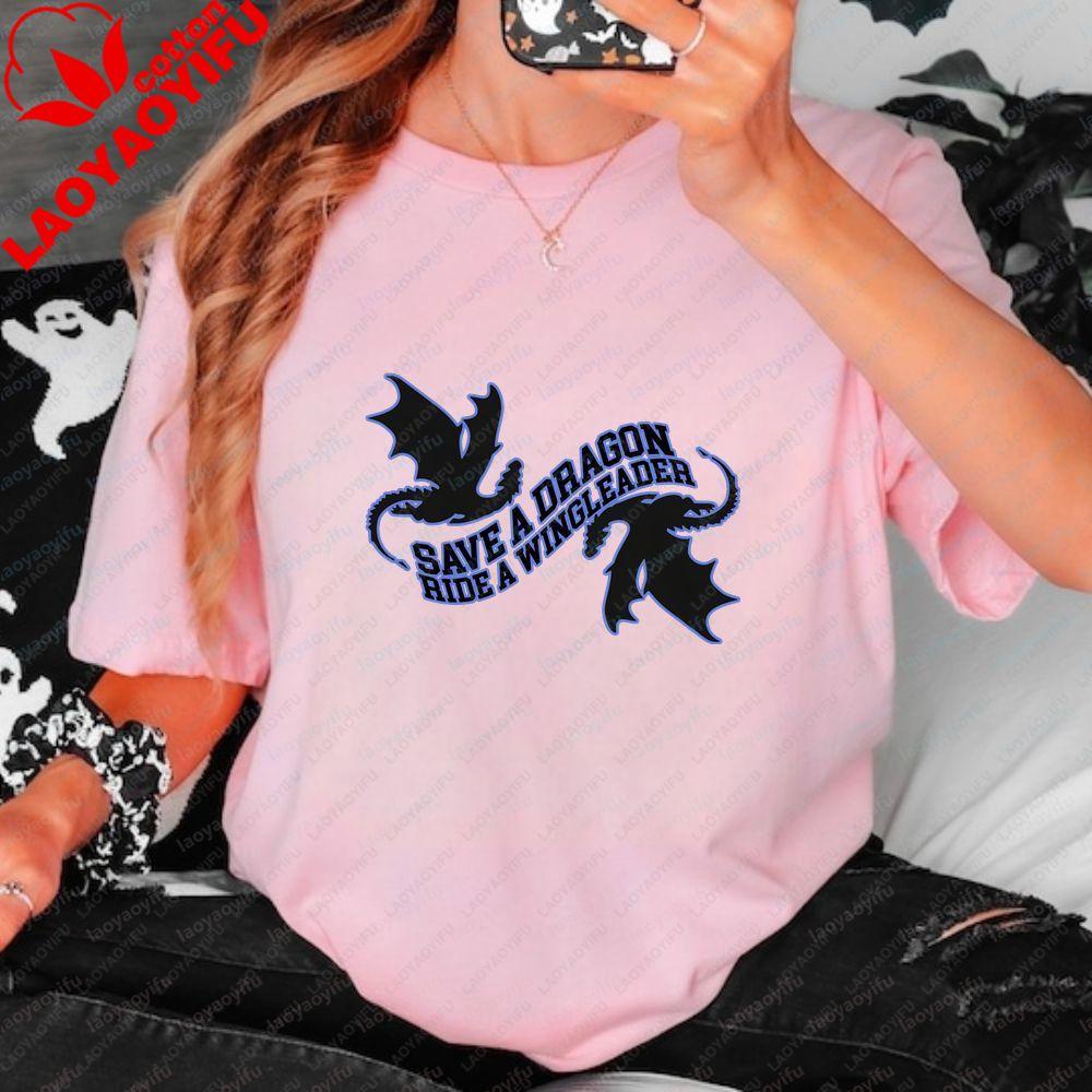 Copy of Fourth Wing Save A Dragon Casual Fashionable Fun and Classic Cotton Tshirt Suitable for Both Unisex and WoUnisex