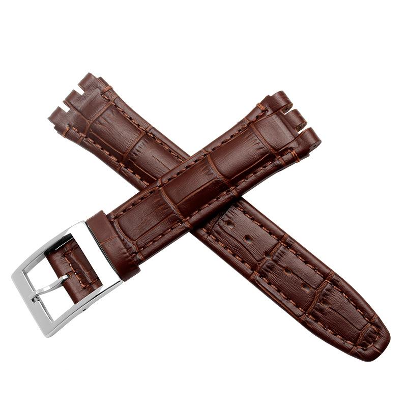 17mm 19mm Strap for Swatch classic design Watch Band Black Brown White Waterproof Stainless Steel Clasp Men Women Business