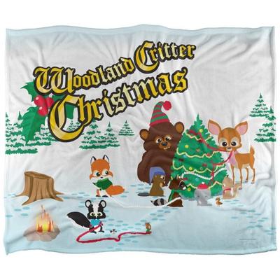 Woodland Critter Silky Christmas Supersoft Blanket
