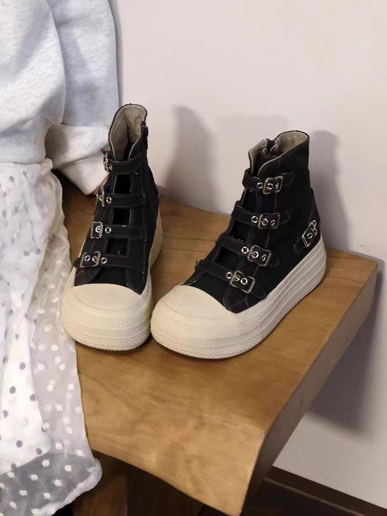 2025 Autumn Women's Thick-Soled Canvas Flats - Casual Korean Style