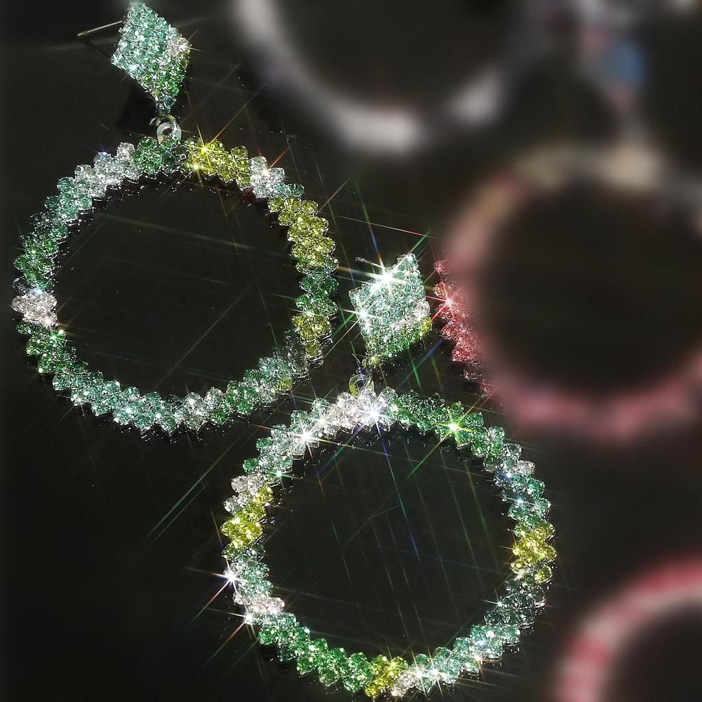 Rhinestone and Diamond Star Oversized Hoop Earrings for Women