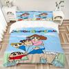 Crayon Shinchan Adventure Print 3Pcs Bedding Setduvet Cover With 2 Bedropillowcase Home Birthday Gift