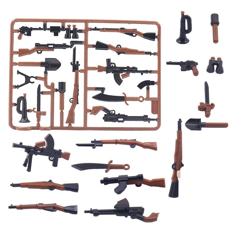 WW2 98K Guns Rifle Army Soldiers MOC Military Weapon Mini Action Figures Playmobil Building Blocks Children Toys Present