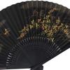 Kimono painted black dyed with carved black background with bush clover and butterfly [Stylish Iroha] High-quality fan, details, scented, design.