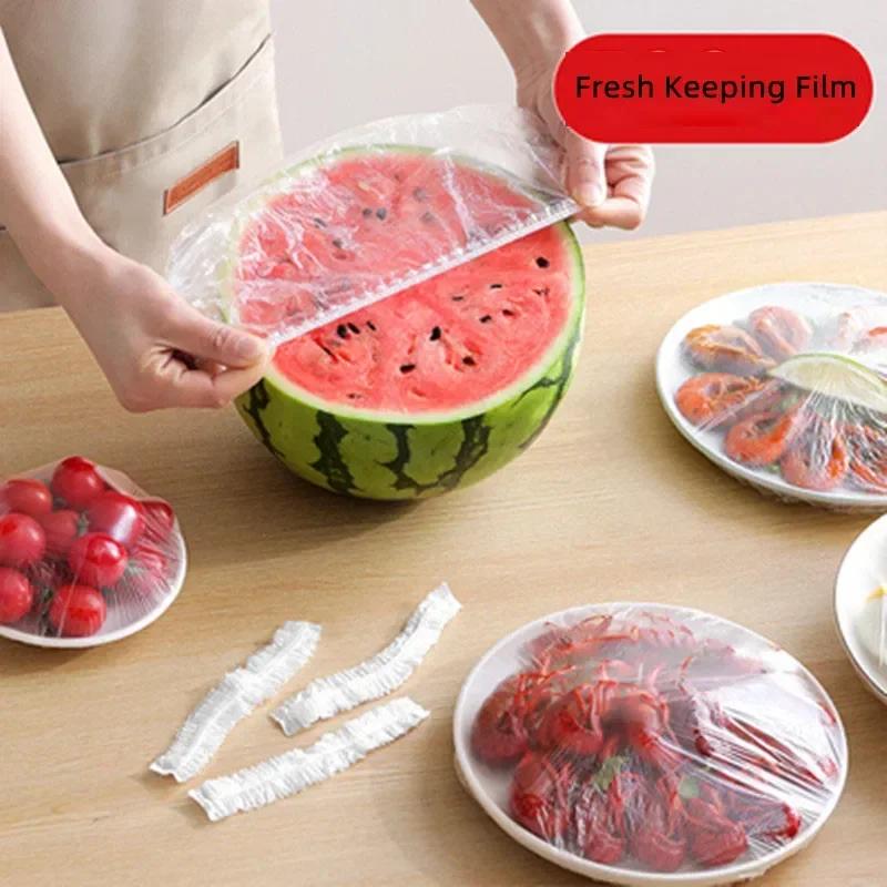 50/100/300Pcs Disposable Food Covers Vegetable And Fruit Protective Film Elastic Plastic Storage Bag Kitchen Storage Bag Quality