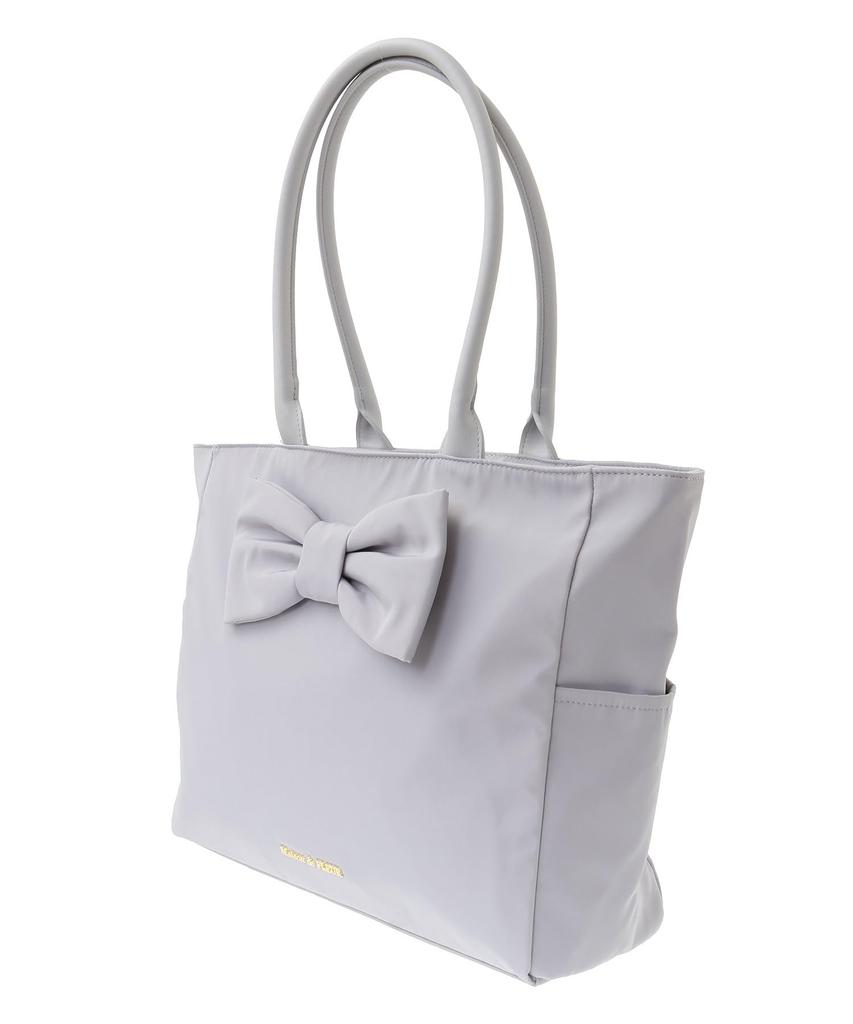 Maison De FLEUR EC Exclusive Front Ribbon Carry-On Bag, Grayish Blue, F Tote Bag, 08000400700