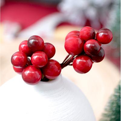 10/20/50Pcs Christmas Wine Red Berry Artificial Xmas Decor Froth Vivid Holly Berries Home Decoration Party Supplies Accessories