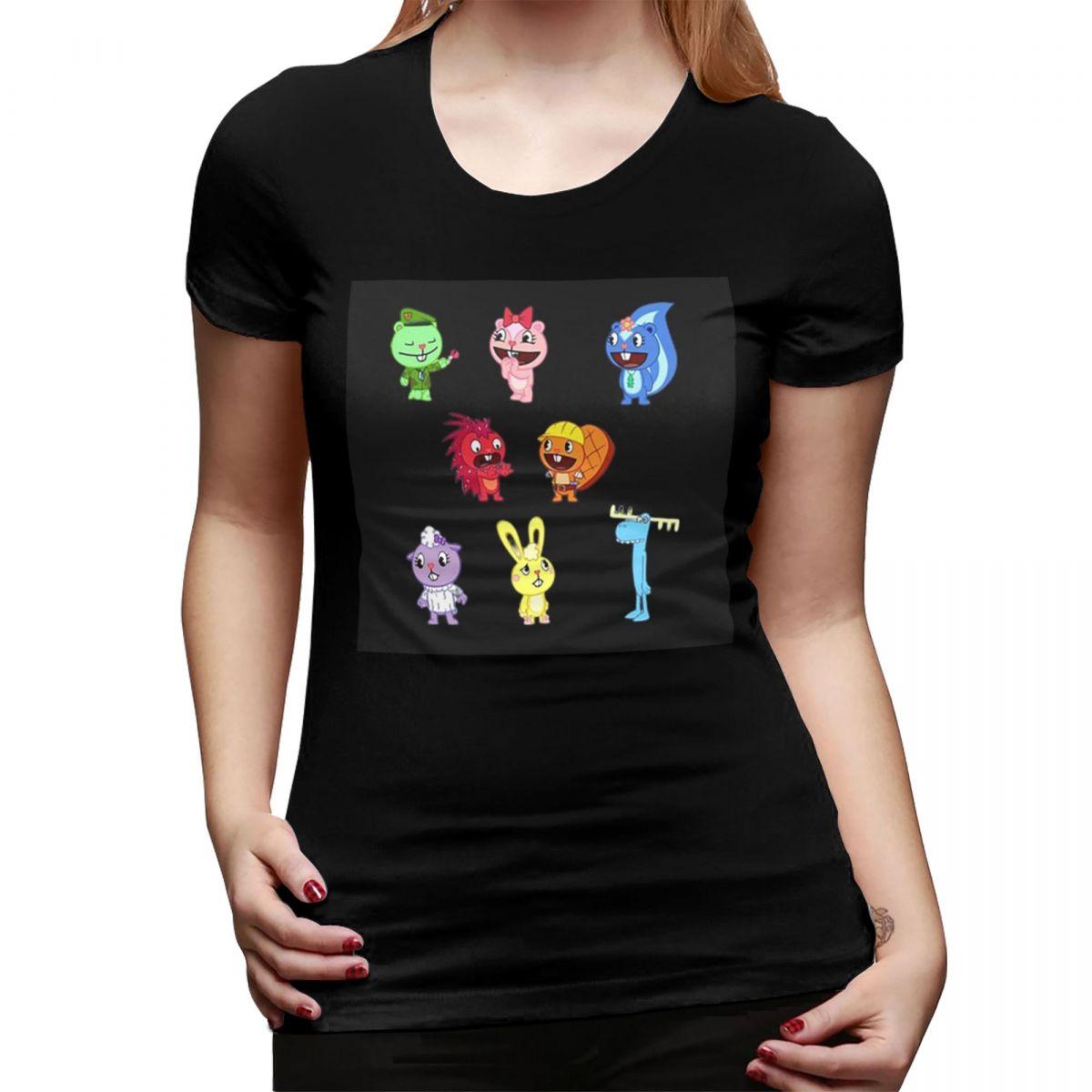 

Happy Tree Friends Lumpy Flippy Cuddles Loving Family TShirt for Women Crew Neck T Shirts Womens Tees Short Summer Clothes Top 2XL