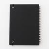 Muji High-Quality Paper Double Ring NotebookRubber Closure Black A5 80 Sheets 6mm Horizontal Rule NAA39A8A