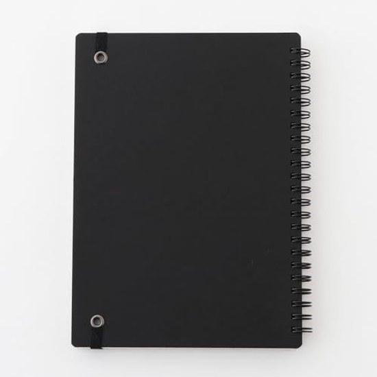 Muji High-Quality Paper Double Ring NotebookRubber Closure Black A5 80 Sheets 6mm Horizontal Rule NAA39A8A