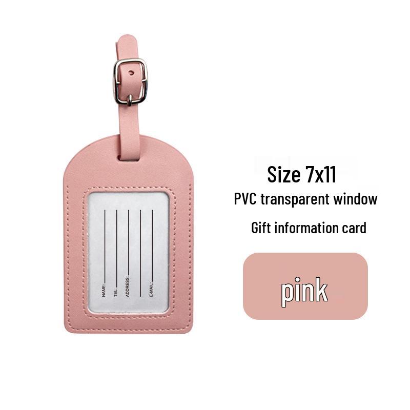 Customizable PU Luggage Tag with Buckle Strap and Logo Option for Cross-Border Travel