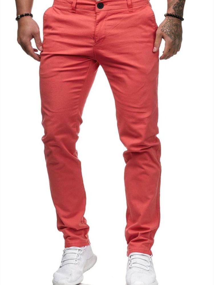 Oufier Men's Straight Leg Trousers Casual Summer Basic Cotton Pants