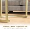 Tischset mit Stahlrahmen und Tischplatte aus Kunstmarmor, Modernes Kaffeetisch-Set aus 2 Teilen, Goldfarben/Weiß